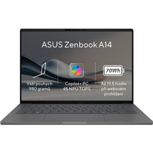 Notebook ASUS Zenbook A14 UX3407QA-OLED267W Iceland Gray celokovový