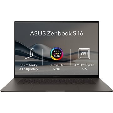 Notebook ASUS Zenbook S 16 OLED UM5606WA-OLED218X Zumaia Gray celokovový